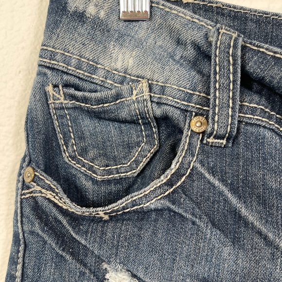 Rue 21 RIP Distressed Womens Capri Blue Jean Pants 3/4 Beach Summer Wear Stretch - Picture 13 of 16